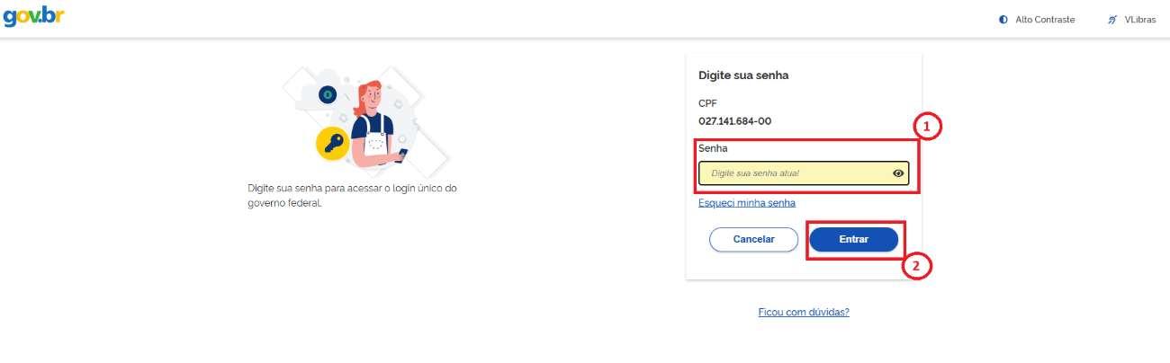 Passo 2: Fazer o login pelo Gov.br